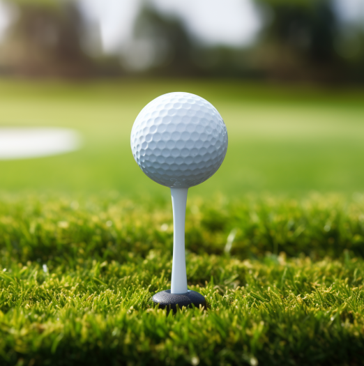 Golf Ball sitting on a tee 